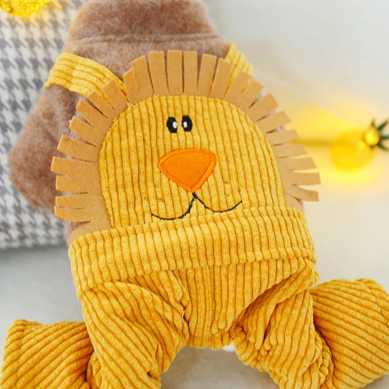 Autumn And Winter New Style Pet Clothes Small Sun Lion Suspender Pants