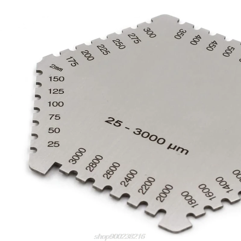 Spessimetro Vernice A Pettine - Acciaio Inox, Misura 25-3000um, Per Rivestimenti E Vernici - Foto 3