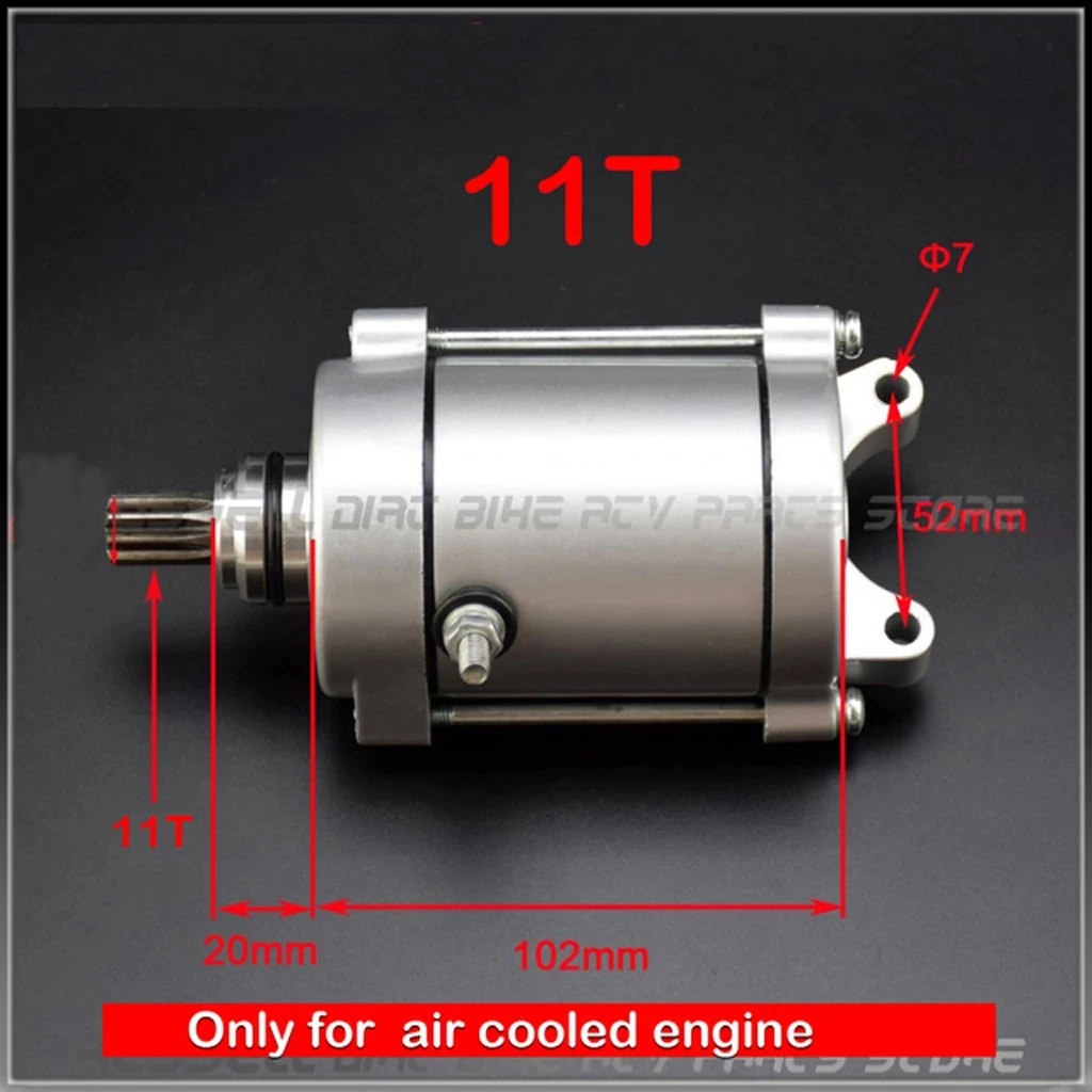 CG200 / CG250 Electric Starter Motor 9T 11 Teeth For Zongshen 250 ATV Air Cooled Engine Parts Moped Scooter ATV