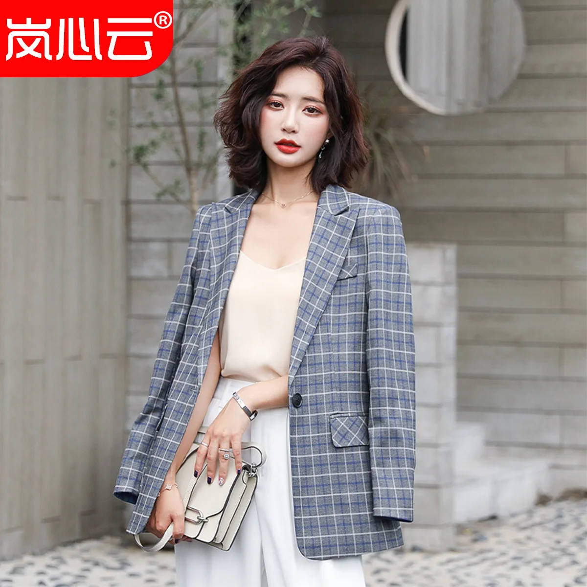 

Plaid Small Suit Coat Women's Autumn New Style Loose-Fit British Style Tops WOMEN'S Long Sleeve Short Suit