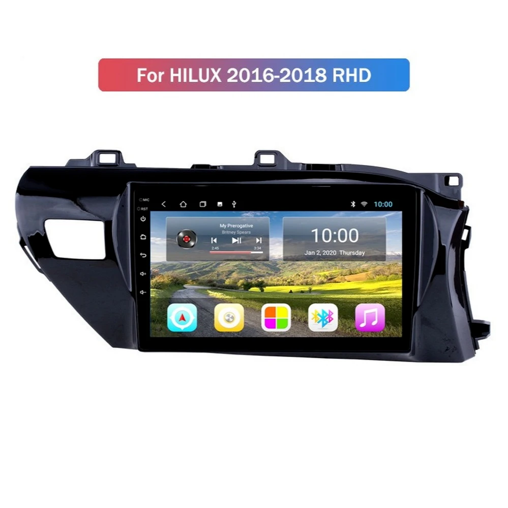 Android 10 0 Автомобильный GPS-навигатор 4G + 64G мультимедийный плеер для TOYOTA Hilux 2016- RHD