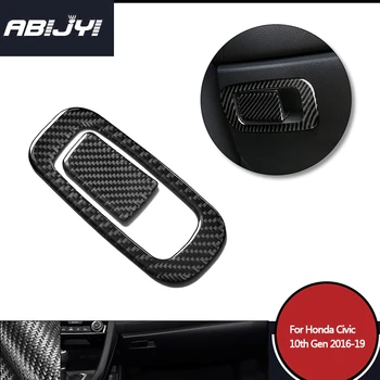 

1set Car Styling Carbon Fiber Interior Storage Box Handle Trim Cover For Honda Civic 10th 2016-2019 Car Accessories Car Stcikers