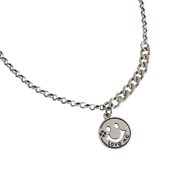 Шанис 925 пробы серебро нишу ретро кулон улыбка цепочка подвеска в форме Цепочки и ожерелья Для женщин Чокеры, хорошее ювелирное изделие, подарок на день рождения