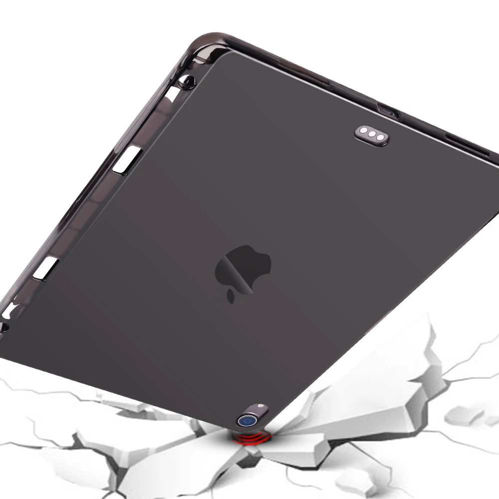 Подходит для iPad Pro 11 чехол сплошной цвет прозрачный силиконовый водонепроницаемый кожаный чехол+ ручка держатель A80/A2013/A1934/a1989