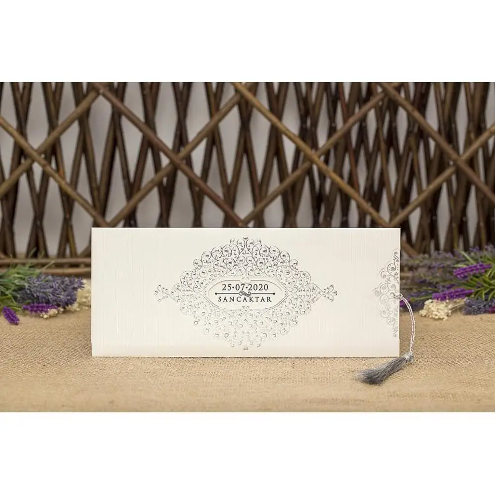 

50Pcs Laser Cut Luxury Wedding Invitations Cards Elegant Wedding Bridal Shower Gift Greeting Card Kits kod:8367