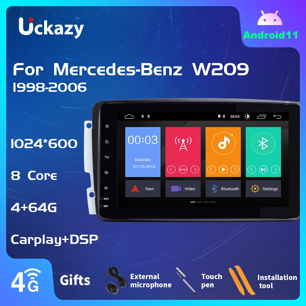 Авторадио 2 Din Android 11 Автомобильный мультимедийный плеер для W203 Mercedes Benz Vito W639 W168Vaneo