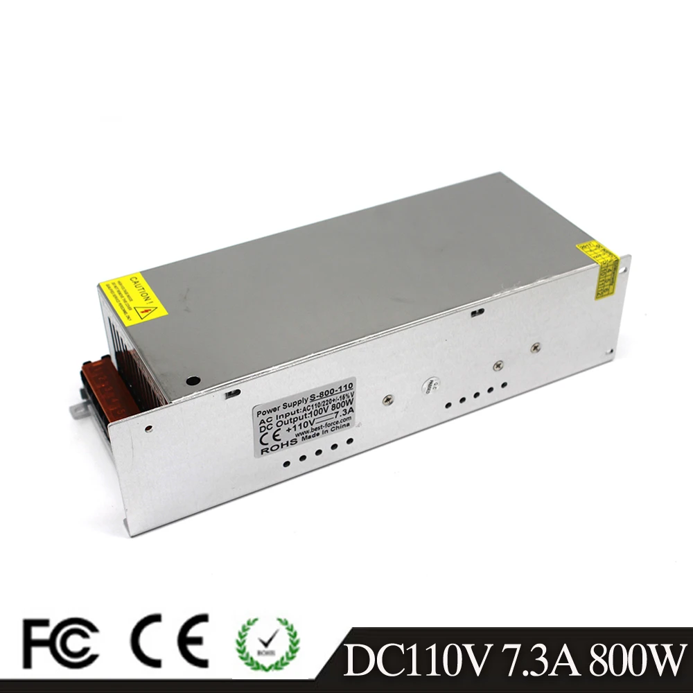 Одиночный выход 800W 7.3A 110V DC Switchi трансформатор питания драйвера 220V AC к DC110V SMPS для CNC