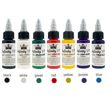 

7 Color Set 1oz 30ml/Bottle Advanced pigment Tattoo Ink Tattoo Pigment Kit for Tattoo makeup beauty skin Body paint