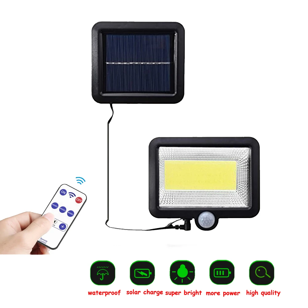 

100 LED solar Waterproof PIR Motion Sensor Wall Lamp 4 Mode Light For Outdoor Rotable Pole Garden Wall Waterproof Lighting seper