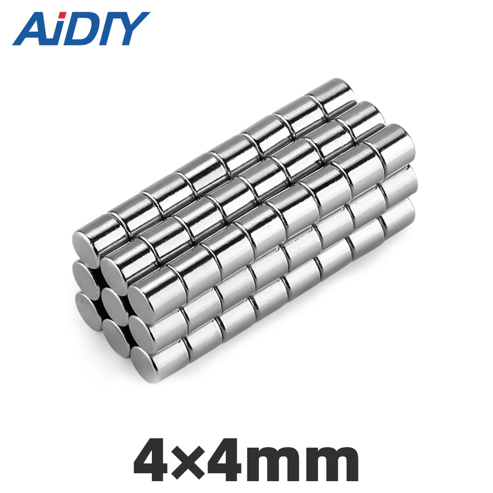 

AI DIY 20/100Pcs 4x4mm N35 Neodymium Magnet Super Powerful Strong Disc Mini Small Rare Earth Magnets Wholesale Fridge 4*4mm