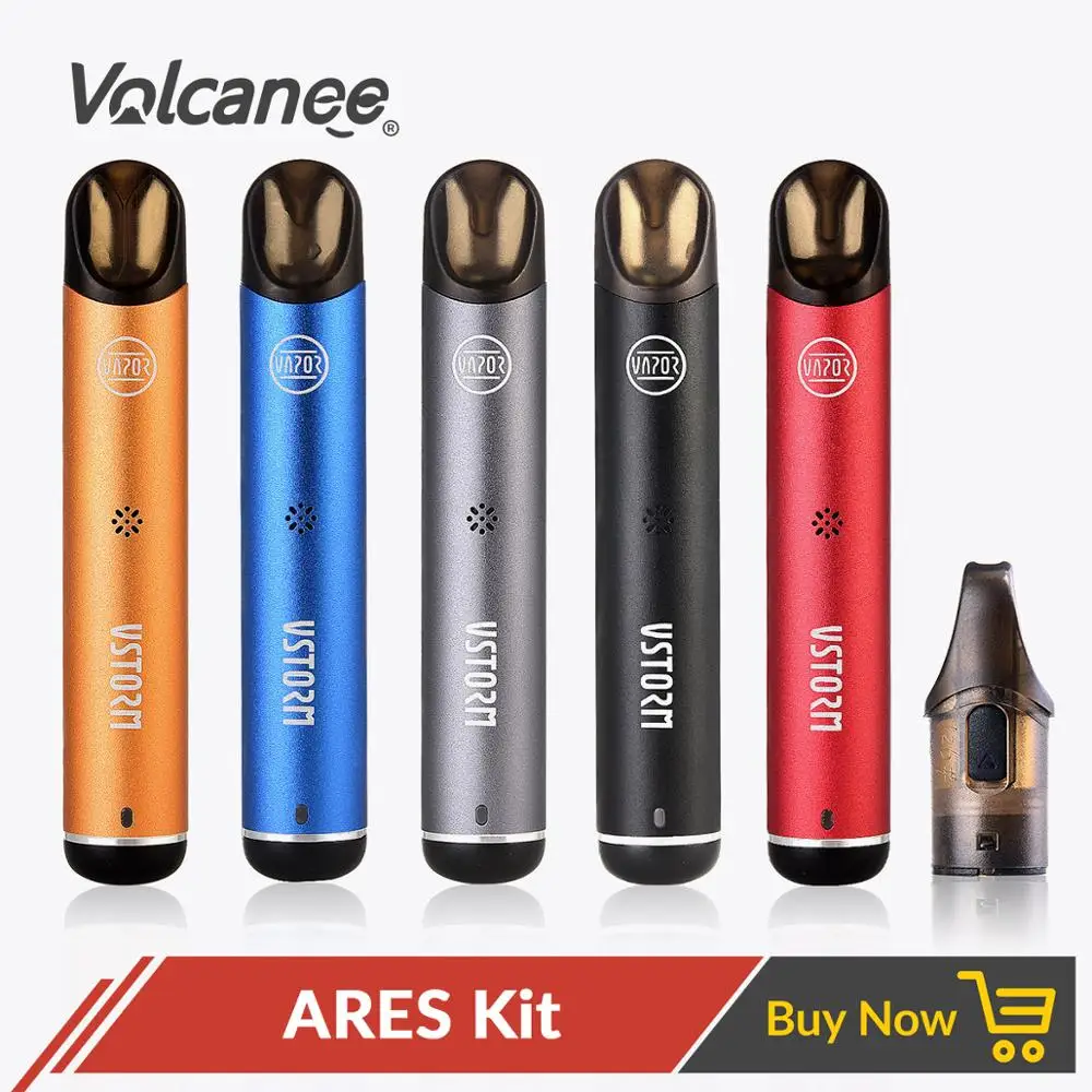 

Vapor Storm Ares Portable System Kit 1.6ml Capacity 560mAh Battery Replaceable Cartridges E Cigarette Starter kit Vape Pod