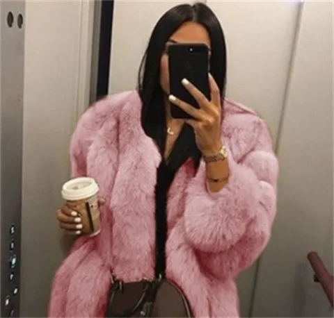 Pink Новинка, зимнее женское розовое пальто размера плюс 5xl, модное повседневное свободное однотонное плюшевое пальто с длинным рукавом и капюшоном, женская большая верхняя одежда, парка - Цвет: Pink