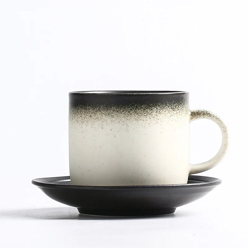250 мл японский стиль грубая керамика кофейная чашка ручной работы винтажная керамическая чайная чашка кофе молоко послеобеденный чай чашка с блюдцем кружки - Цвет: D