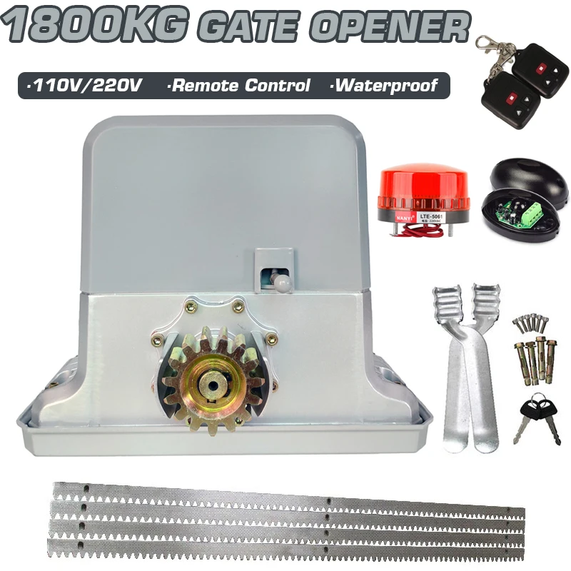 

Мотор-редуктор для раздвижных ворот, 1800 кг, водонепроницаемый, со стальной стойкой 4 м