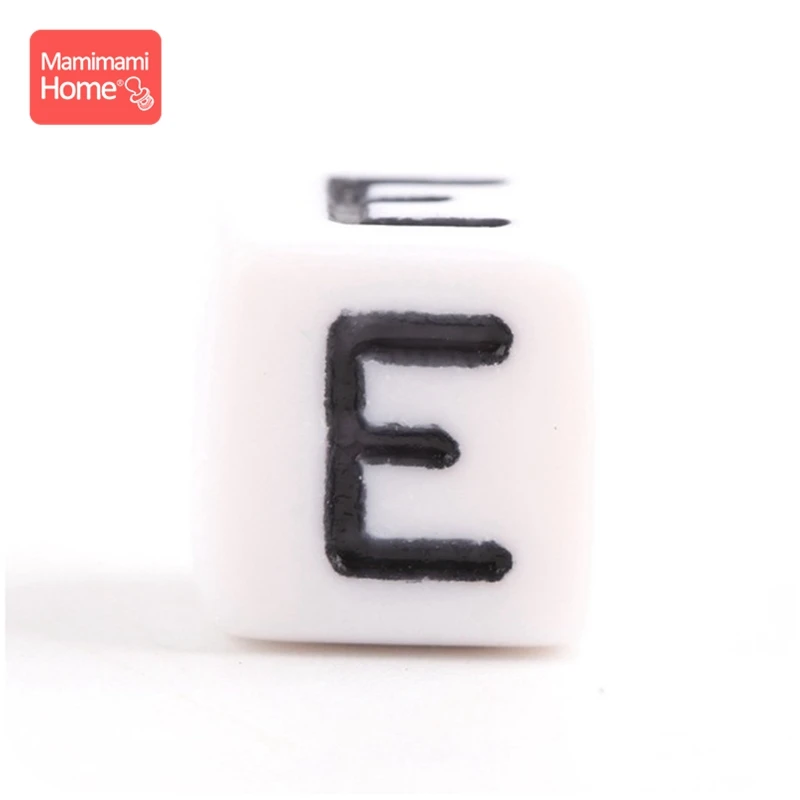 E Mamihome 100pc Силиконовые Бусины с буквами английские пищевые Силиконовые бусы для прорезывания зубов DIY цепочка для прорезывания зубов подарки Детские товары игрушка - Цвет: E