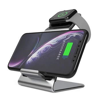 

W5 2 In 1 Qi Wireless Fast Charger For Apple Android Phone Watch With Type-C Data Cable For Samsung Huawei Iphone Iwatch J2