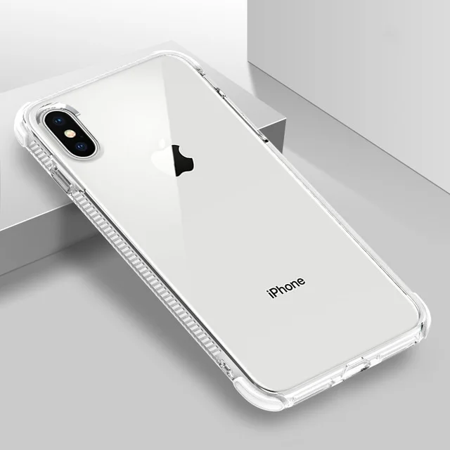 Двухслойный противоударный Прозрачный чехол для iphone 7, 8, 6, 6S Plus, Gasbag, полный корпус, мягкий чехол для iphone 11 Pro Max X XS, чехол для Max XR - Цвет: White