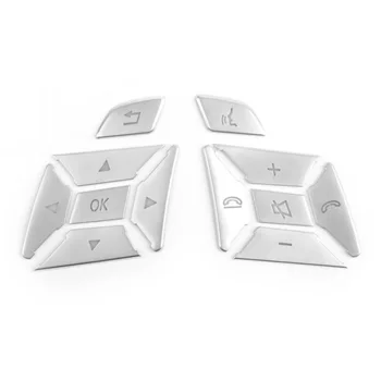 

ABS Steering Wheel Buttons Rustproof Replacement Trim Silver For Mercedes-Benz E C G-Class 2012-2016 Useful