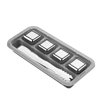 

New Whisky Stones Ice Cubes Set Reusable Food Grade Stainless Steel Wine Cooling Cube Chilling Rock Party Bar Tool