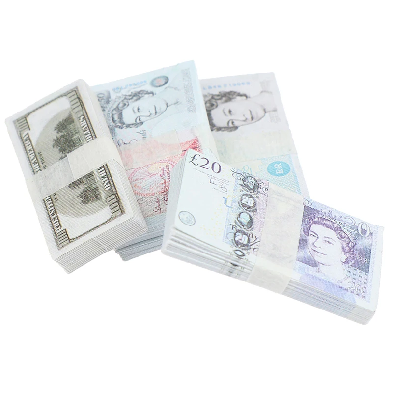 New Arrival 5 Bundles 1:12 Dollhouse Miniature Play Money Mini Doll House Banknotes |