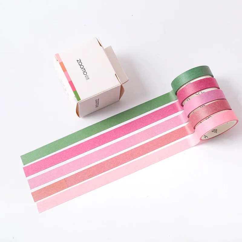 5Pcs/pack Simple Solid Color Masking Tape Set Kawaii Muji Washi Tape Diary Journal Decor Adhesive Tape Christmas Washi Tape D20 - Цвет: 05