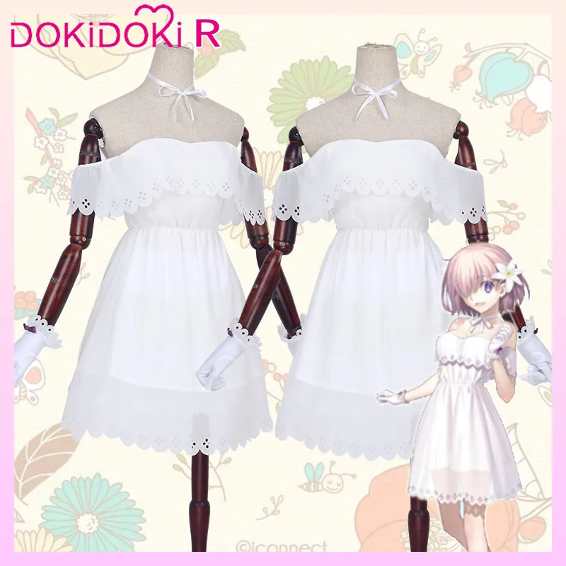 DokiDoki игра Fate/Grand Order Косплей Mash Kyrielight/Matthew Kyrielight костюм женское белое платье Fate Cosplay