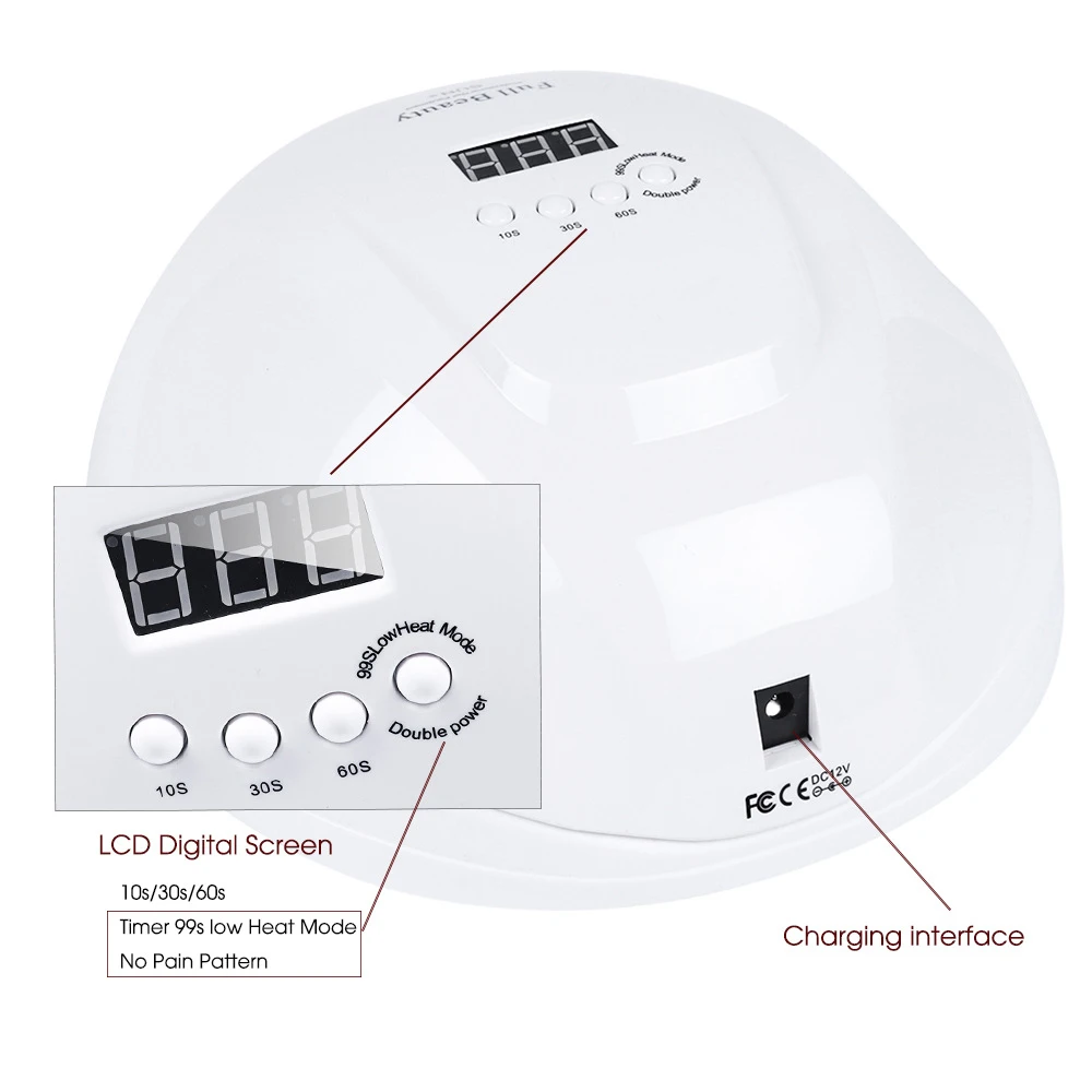 SUNX 48 Вт 54 Вт Сушилка для ногтей УФ светодиодный Гель-лак отверждения лампы с нижней 30 s/60 s таймер ЖК-подсветка витрины для ногтей сушилка Новинка