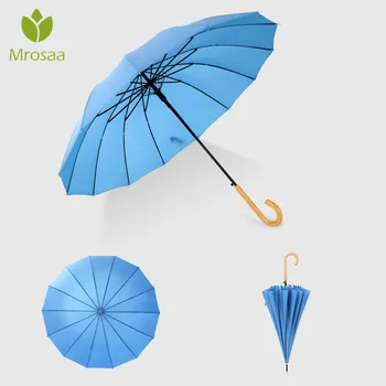 

Semi-Automatic Big Umbrella Wooden Windproof 16K Japanese Long-Handle Windproof Umbrella Rain Women Men Umbrella for 2-3 people