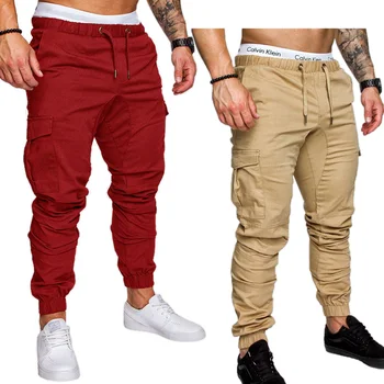 

Autumn Men Pants Hip Hop Harem Joggers Pants 2019 New Male Trousers Mens Solid Multi-pocket Cargo Pants Fit Sweatpants tactical