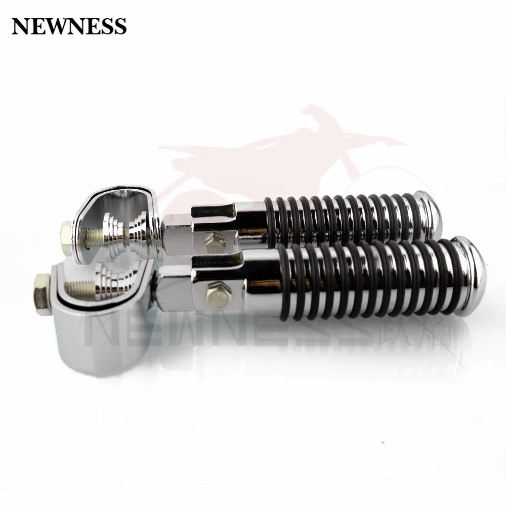 Motorcycle Footrests 1" 25.4MM Highway Engine Crash Bar Guard Foot Pegs Clamp Rest Rubber For Harley Chopper Bobber Custom