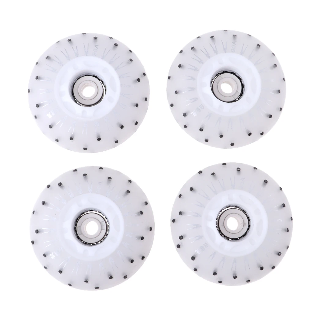 4pcs Multicolour Flashing Roller Replacement PU Flash Speed Skating Wheels Light Up Wheels for Adults Kids Roller Wheels