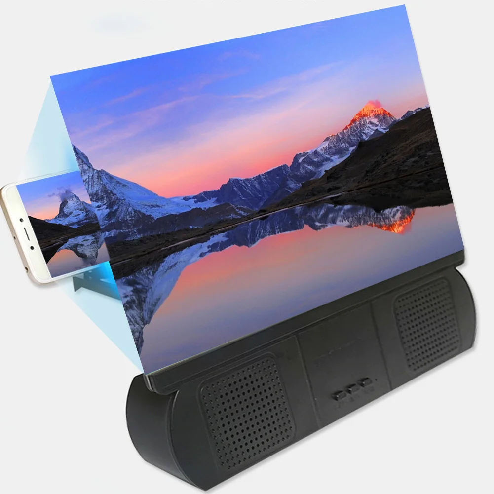

12Inch 3D Screen Magnifier with Bluetooth Speaker Movies Amplifier for IOS Android Phones WIF66