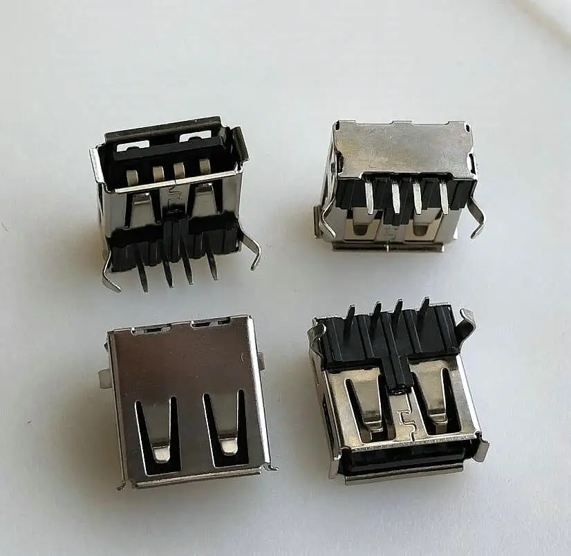 (10 шт.) USB a type af bus base USB2.0 интерфейс 4Pin 90 градусов изогнутая ножка Улучшенный черный