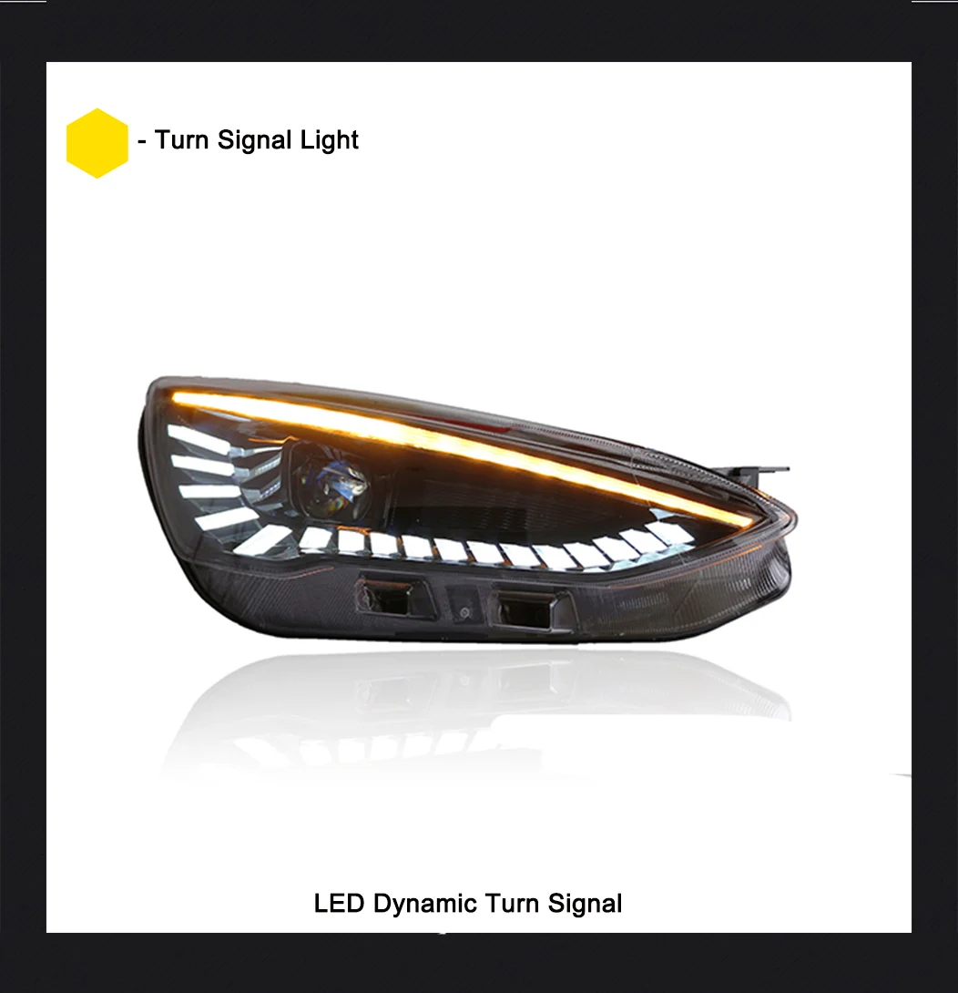 Пара для Ford Focus светодиодный фары фокус HID фары биксеноновые фары противотуманные дневные ходовые огни динамический поворот