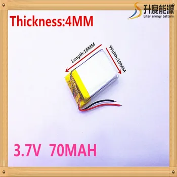 

3.7V 401018 70mAh lithium polymer battery MP3 MP4 MP5 small toys Bluetooth stereo li po rechargeable battery