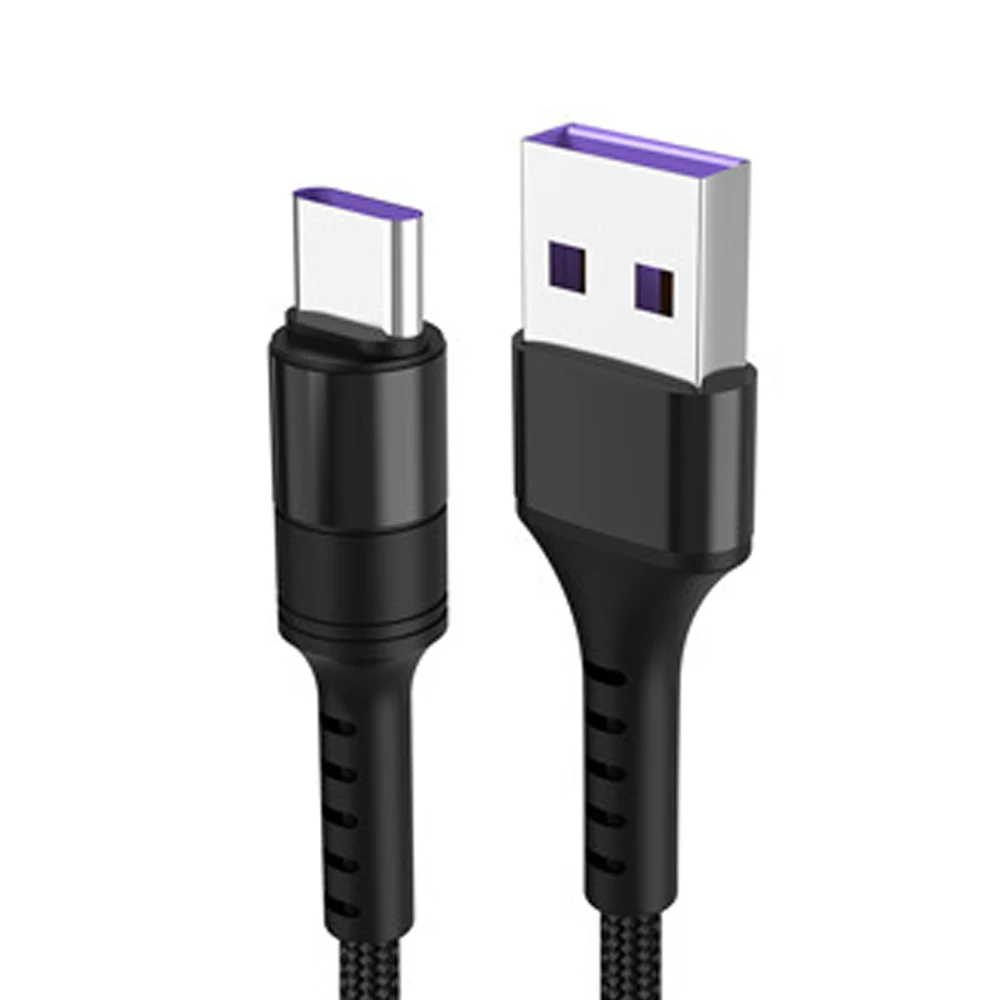 Кабель usb type c для huawei P9/P10/P20/P30pro FCP 5A Быстрая зарядка QC4.0 3,0 нейлоновый переплет кабель передачи данных 1 м/1,5 м/2 м