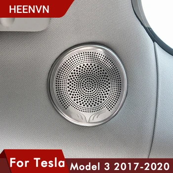 

New For Tesla Model 3 Accessories Front Column Roof Horn Hood Model3 Speaker Cover Decorative Sequins For Model Three Car