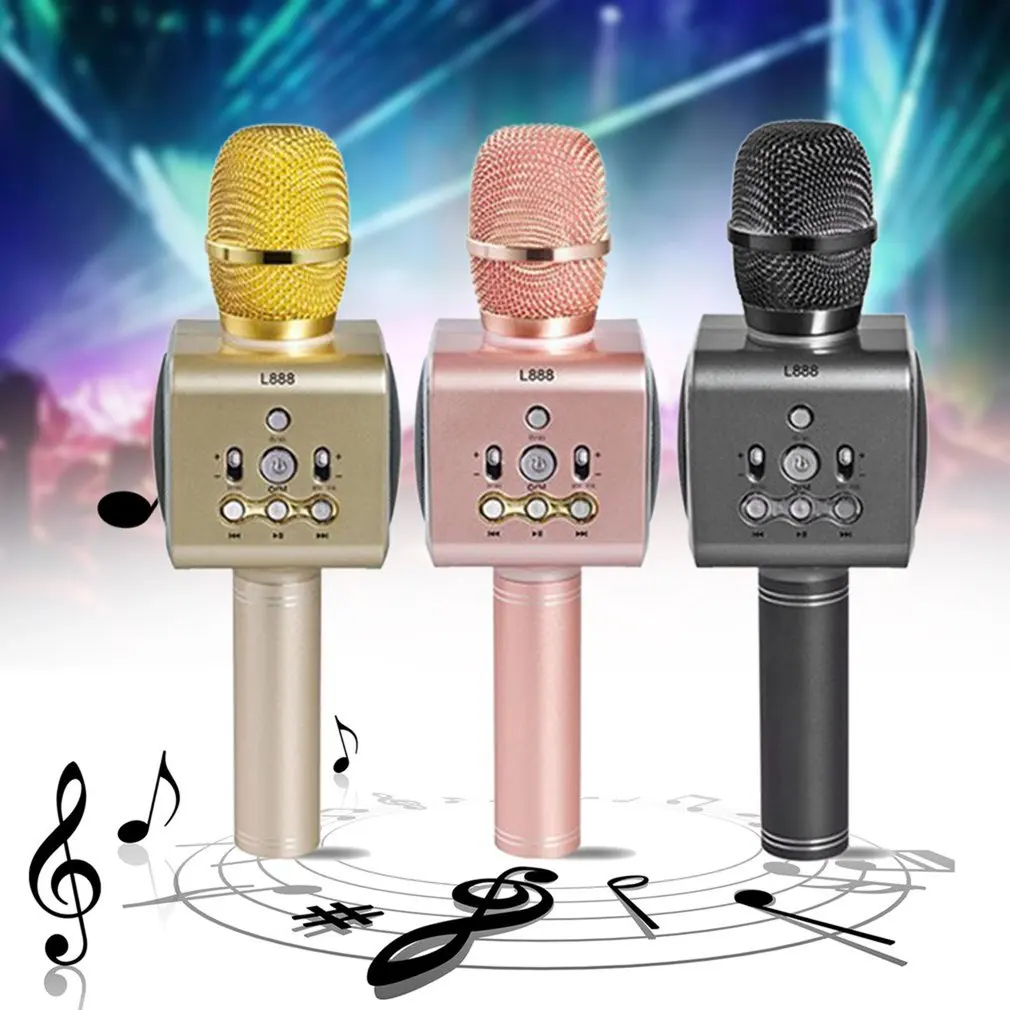 L888 Portable National Karaoke Microphone Mobile Phone Karaoke Wireless Condenser Microphone Audio Machine