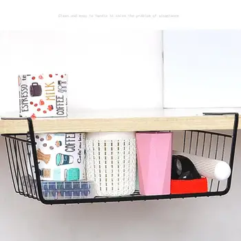 

Cabinet Hanging Storage Baskets Rack Wardrobe Partition Shelf Cloth Storage Container Household Kitchen Organization