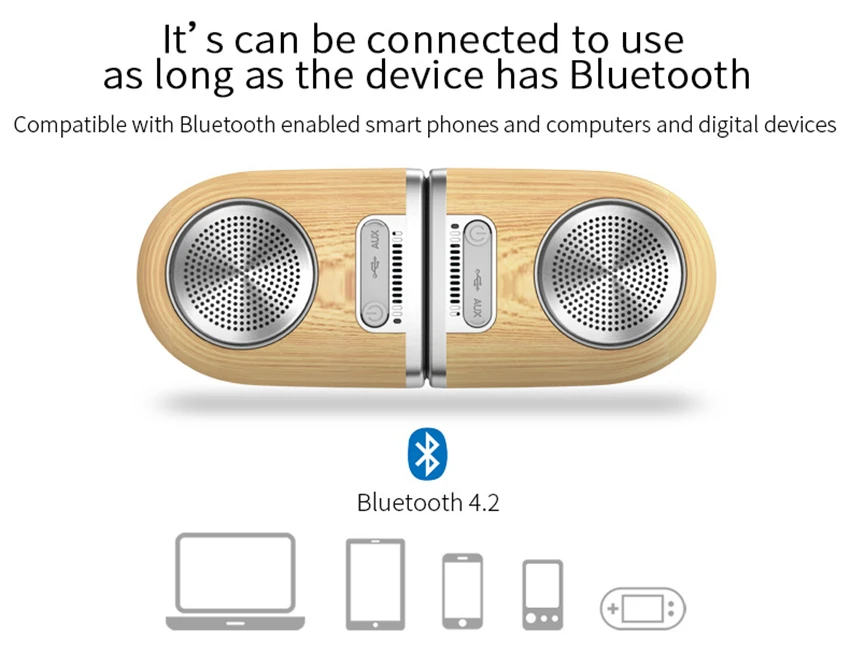 OVEVO D10 Bluetooth динамик деревянный 3,7*1000 мАч водонепроницаемый аудио портативный динамик открытый беспроводной Саундбар