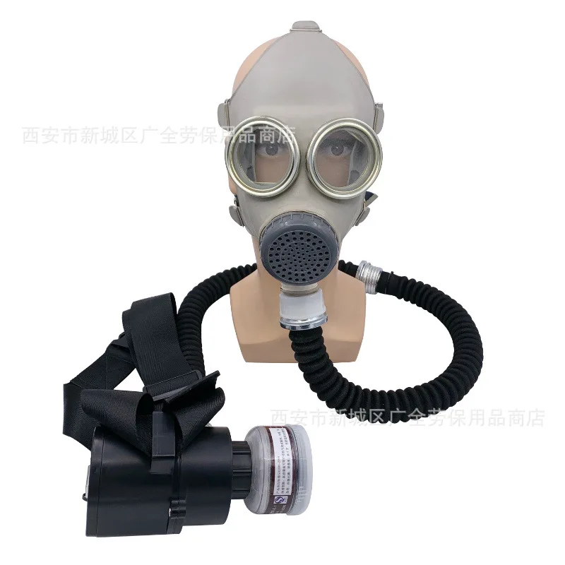 

Electric Supplied Air Fed Full Face Respirator Gas Mask Blower+2 pcs Breathing tube+charger+filter+belt Combined Gas Mas