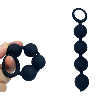 4 Balls Anal Beads Prostate Massage Butt Plug Sex Toys for Women Couples Men Anal Plug with Pull Ring Silicone G-spot Stimulate 6