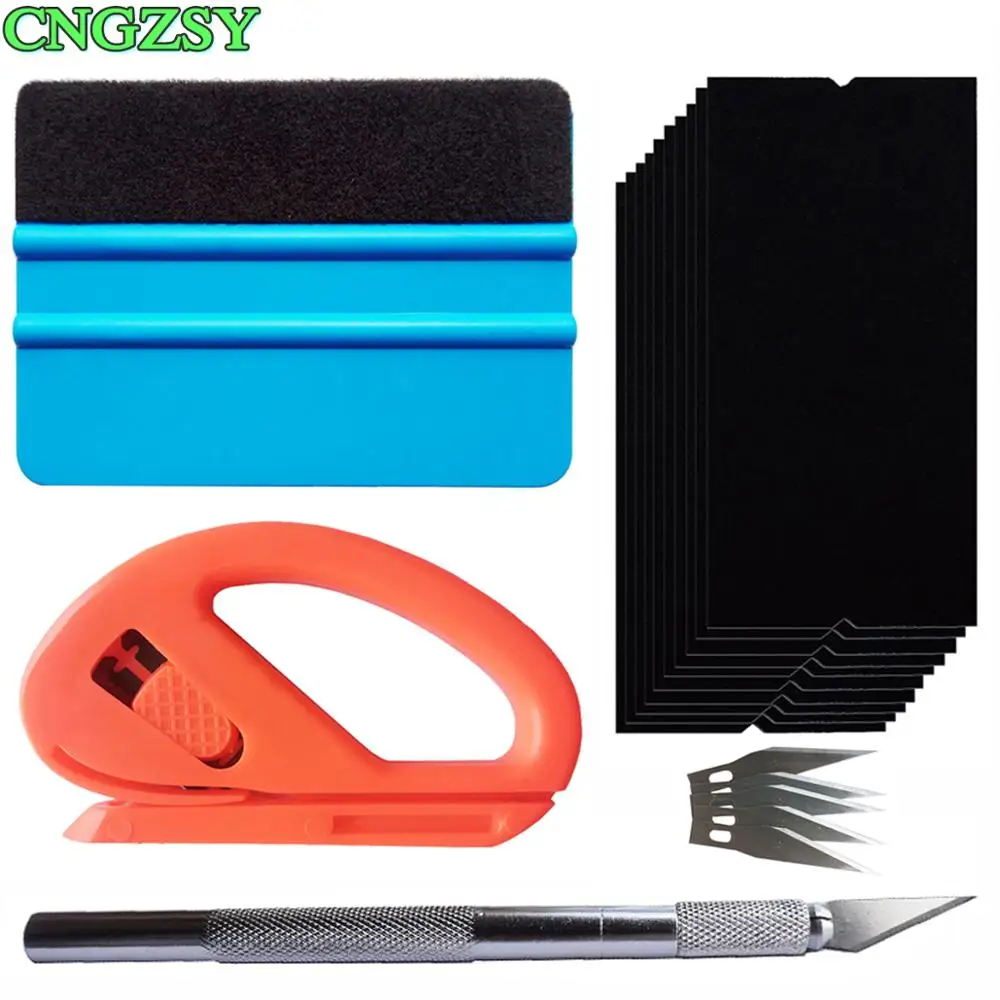 

Vinyl Car Wrap Carbon Fiber Foil Film Squeegee Felt Scraper Kit Sticker Wrapping Tool Cutter Knife Vehicle Accessories K109