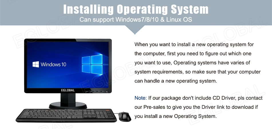 Elevate Your Operations with the Eglobal Industrial Fanless Mini PC - 6 COM, 2 LAN, Windows/Linux, Barebone System. Experience 7/24 Hours Working, 4 USB 2.0, 4 USB 3.0, and WIFI. Upgrade your industrial setup with this high-performance computing solution! Description Image.