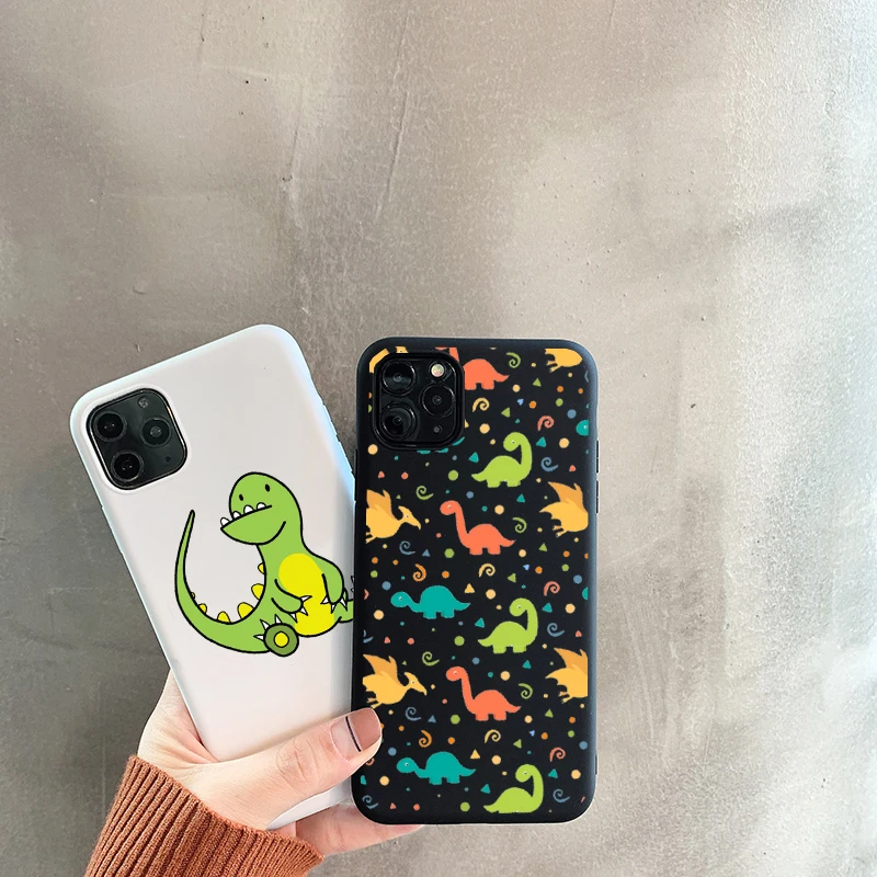 Чехол с мультипликационным динозавром для iPhone 12mini SE 5S 7 6 6S 8 Plus X XR XS Max чехол