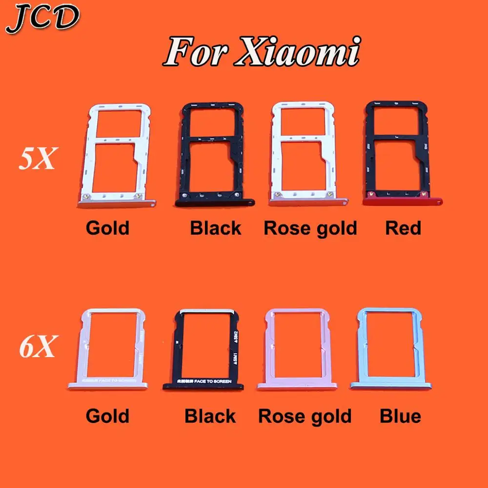 

JCD New For Xiaomi Mi A1 5X Mi5X MiA1 Mi A2 6X MiA2 Mi6X SIM Card Tray Slot Holder Adapter Replacement Parts