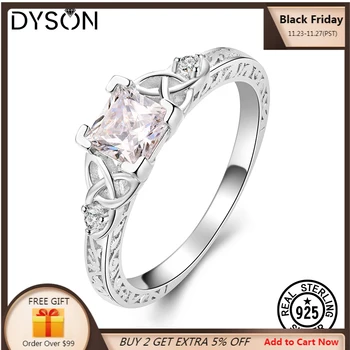 

Dyson 925 Sterling Silver Ring Princess Cut Clear Zircon Infinity Wedding Engagement Rings For Women Anniversary Fine Jewelry