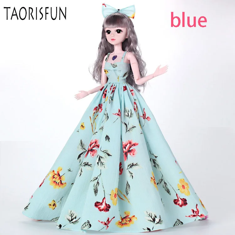 TAORISFUN платье для куклы Рапунцель Peluca, размер 60 см, аксессуары для кукол, Модное Длинное Платье Boneca, розовая игрушка принцессы для девочек