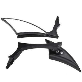 

Hot New 1Pair 8/10MM Adjustable Motorcycle Rearview Mirror Black CNC Aluminum Side Mirrors For Scooter Cruiser Chopper For Honda