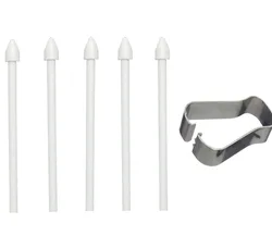 Premium Touch Stylus Tips with Metal Clip Accessories for Samsung Galaxy Tablets and Smartphones (White)